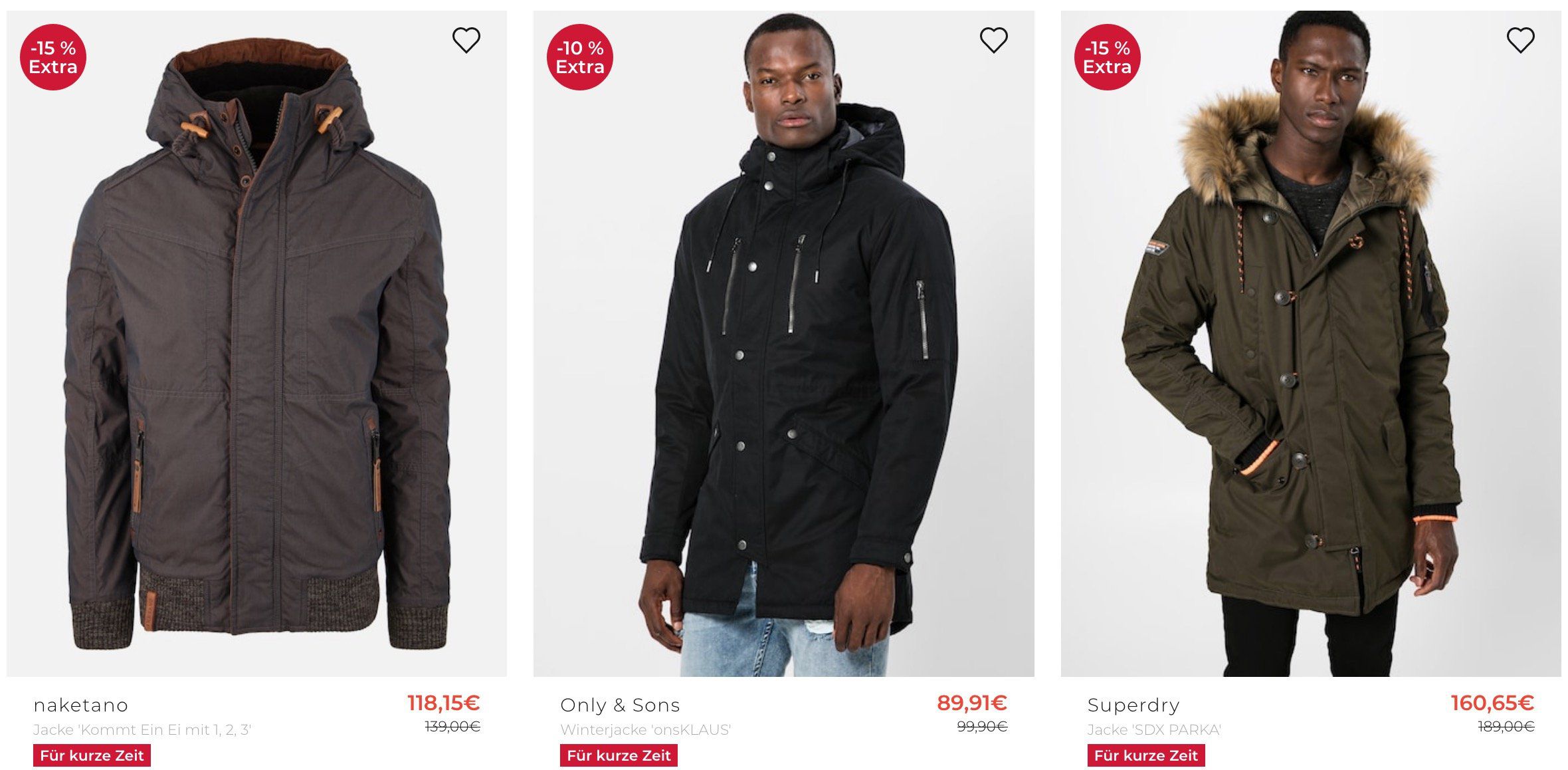 TOP! Großer Jacken Sale mit bis zu 20% Extra Rabatt auf bereits reduzierte Jacken