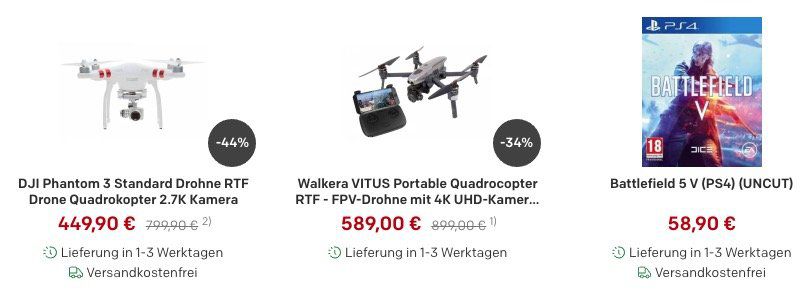 Tipp: Rakuten Rush Hour mit bis zu 23 fache Superpunkte + 10€ Gutschein ab 70€   z.B. DJI Phantom 3 Standard für 439,90€ (statt 481€) + 89,80€ in Superpunkten