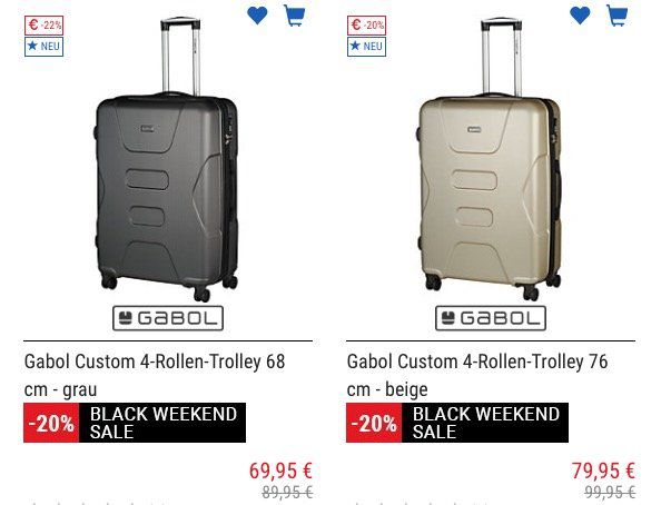 Koffer Direkt mit 20% Black Weekend Sale bis Mitternacht + weitere 5% bei Vorkasse