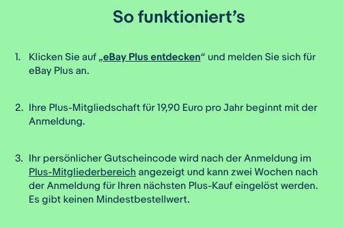 Vorbei! eBay Plus Mitglied für 19,90€ werden und 30€ Gutschein gratis erhalten