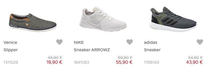 Tipp! Deichmann mit 20% Rabatt auf ausgewählte Artikel der aktuellen Kollektion + keine VSK