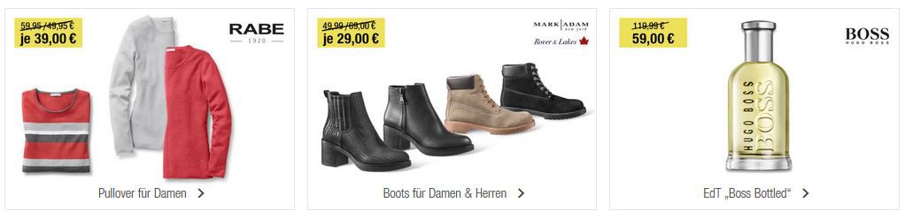 GALERIA Kaufhof 6 Tage Rennen bis zu 15€ sparen + Tagesangebote z.B. Rover & Lakes Schnürstiefel ab 29€ (statt 75€)