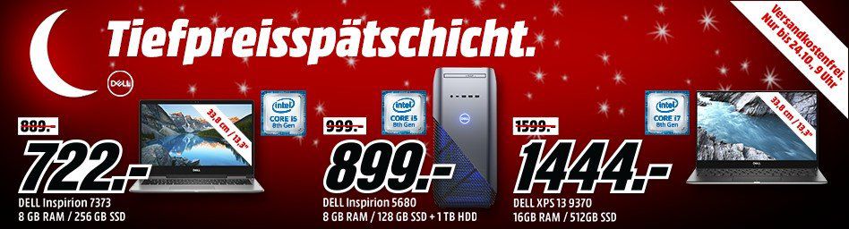 Media Markt Dell Tiefpreisspätschicht: günstige (Gaming) Notebooks, PCs und Convertibles