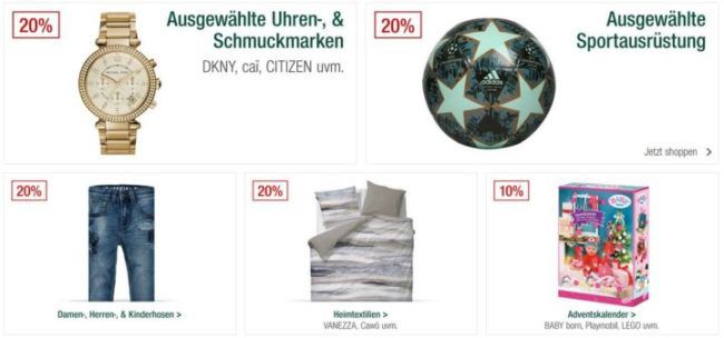 Galeria Kaufhof Sonntagsangebote   20% Rabatt auf Schmuck & Uhren, ausgewählte Sportmarken  u. Ausrüstung u.v.a.m. ♥