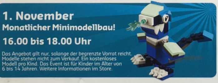 Gratis Lego Mini Bauaktion November – nur am 01.11. in teilnehmenden Lego Stores