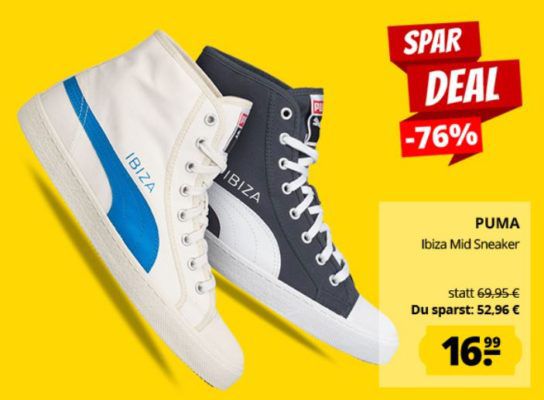 PUMA Ibiza Mid High Unisex Sneaker Restgrößen bis 43 für 20,94€ (statt 29€)