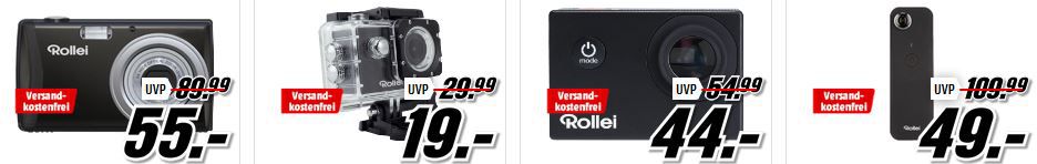 Media Markt Rollei Tiefpreisspätschicht   z. B. ROLLEI ACTIONCAM 372 für 19€