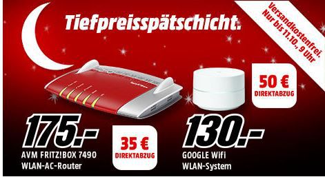 TOP! Media Markt  WLan Tiefpreisspätschicht:  günstige Router,  Repeater, Adapter & Switch