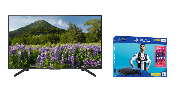 ? Knaller! Sony KD 65XF7005   65 Zoll 4K Fernseher + Sony PlayStation 4 (500 GB) + Fifa 19 für 999€ (statt 1.1359€)