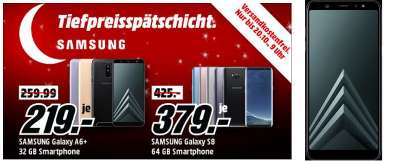 Media Markt Samsung Smartphone Tiefpreisspätschicht: z.B. SAMSUNG Galaxy J7 (2017) Duos für 169€