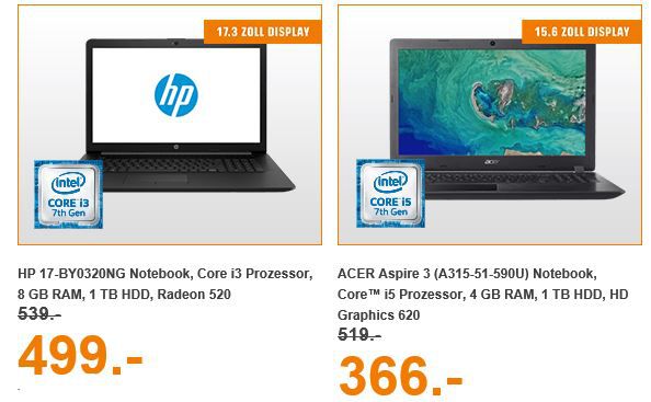 Saturn Entertainment Weekend Deals: z.B. LENOVO IdeaPad 320 i3 Notebook 17.3 für 444€ (statt 504€)