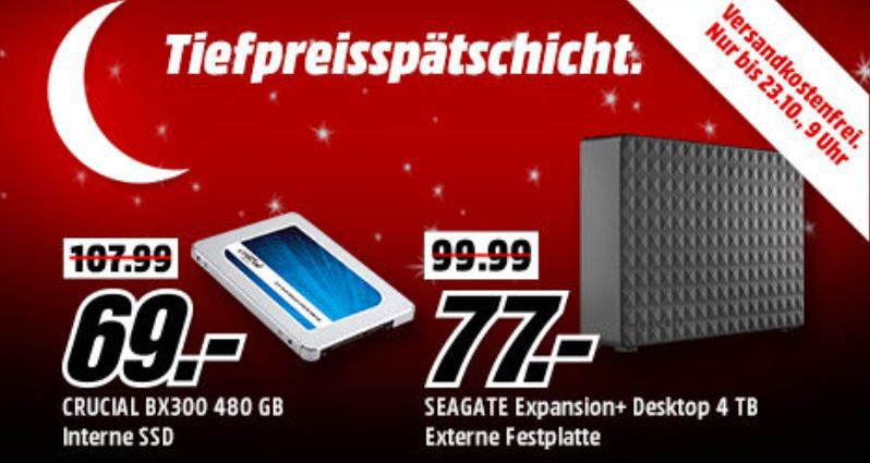 Media Markt Speicher Tiefpreisspätschicht: z.B: Toshiba N300 4TB interne Festplatte für 99€ (statt 126€)