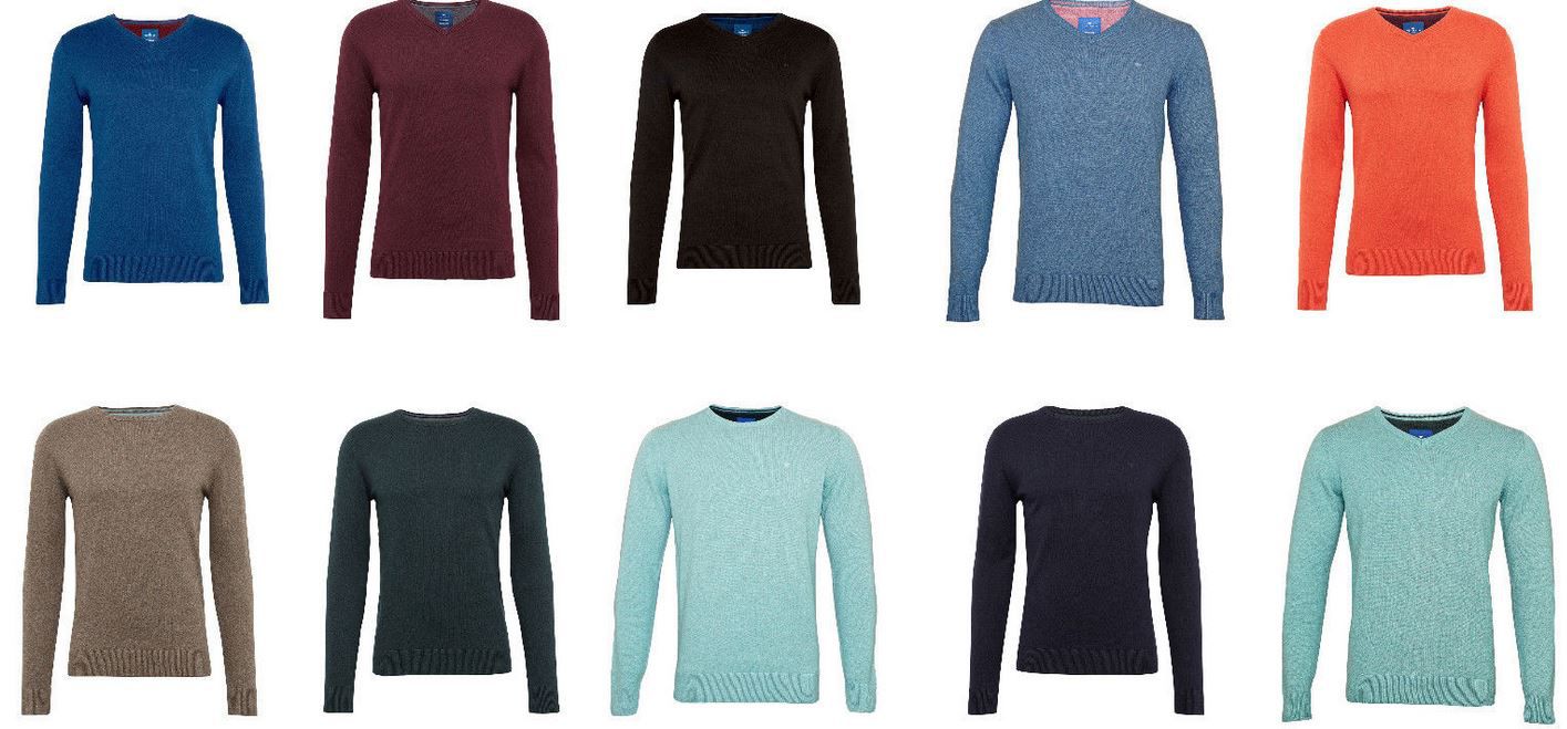 Tom Tailor Strickpullover Rund & V Ausschnitt für je 19,89€ (statt 30€)