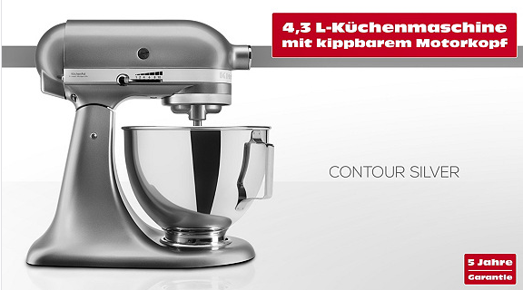 KitchenAid 5KSM95PSECU inkl. Fleischwolf für nur 377,99€