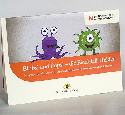 Malbuch: Blubsi und Pupsi – die Bioabfall Helden kostenlos anfordern