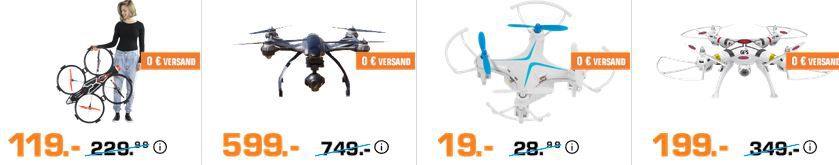 Saturn Drohnen Late Nacht ab 19€ bis zur YUNEEC Q500 4K Typhoon Set für 599€ (statt 699€)