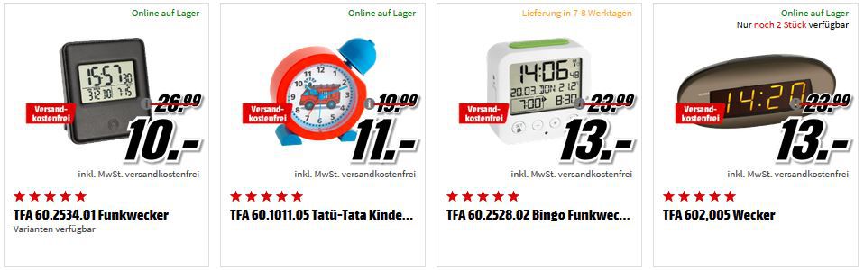 Media Markt Zeitumstellung: Wanduhren und Wecker zu Top Preisen ab 3€!