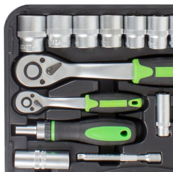 STARKMANN Greenline   104 Teile Steckschlüssel & Gabelschlüssel Set für 34,99€ (statt 54€)