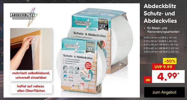 Abdeckblitz Schutz  & Abdeckvlies ab 9,99€ aus der aktuellen Höhle der Löwen