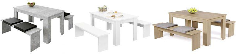 Tischgruppe München mit 2 Bänken in vielen Designs ab je 79,99€ (statt 100€)