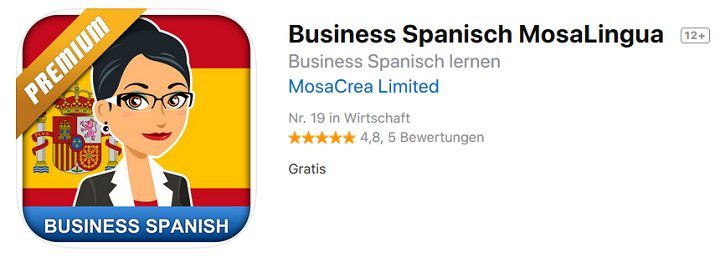 MosaLingua Premium – Business Spanisch lernen (Android/iOS) kostenlos statt 5,49€