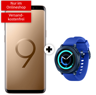 Knaller! Samsung Galaxy S9 + Gear Sport für 29€ + Telekom Allnet Flat mit 1GB für 21,99€ mtl.