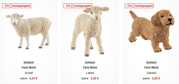 Schleich Spielzeug Figuren mit 15% Rabatt   z.B. Tierarzteinsatz in der Reitschule für 59,49€ (statt 103€)