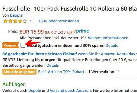 Fusselrolle inkl. 10 Rollen für 6,39€ - Prime