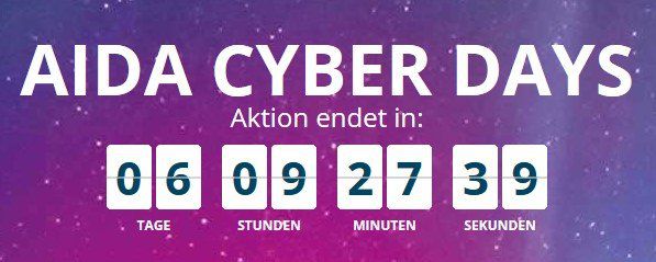 AIDA Cyber Days: Angebote bereits ab 499€ p.P. inkl. Flug