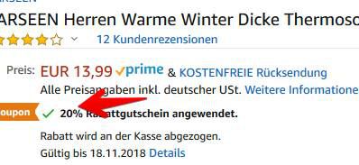 Thermosocken mit Vollplüsch für 2,80€   Prime