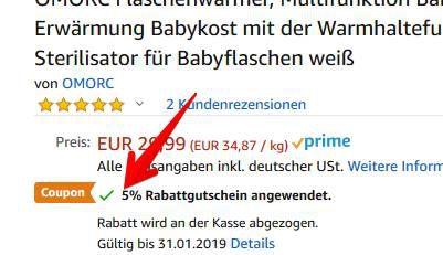 Omorc Babyflaschenwärmer (500W) für 20,09€ (statt 30€)