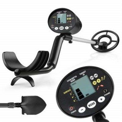 INTEY Metalldetektor mit LCD Display, Klappschaufel & Tragetasche für 68,99€ (statt 86€)