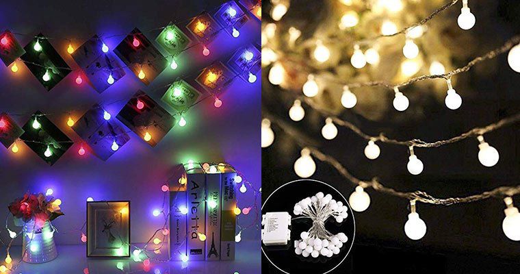 Lichterkette mit 40 LEDs oder 100 LEDs in Glühbirnenform (bunt oder warmweiß) ab 5,49€ (statt 11€)   Prime
