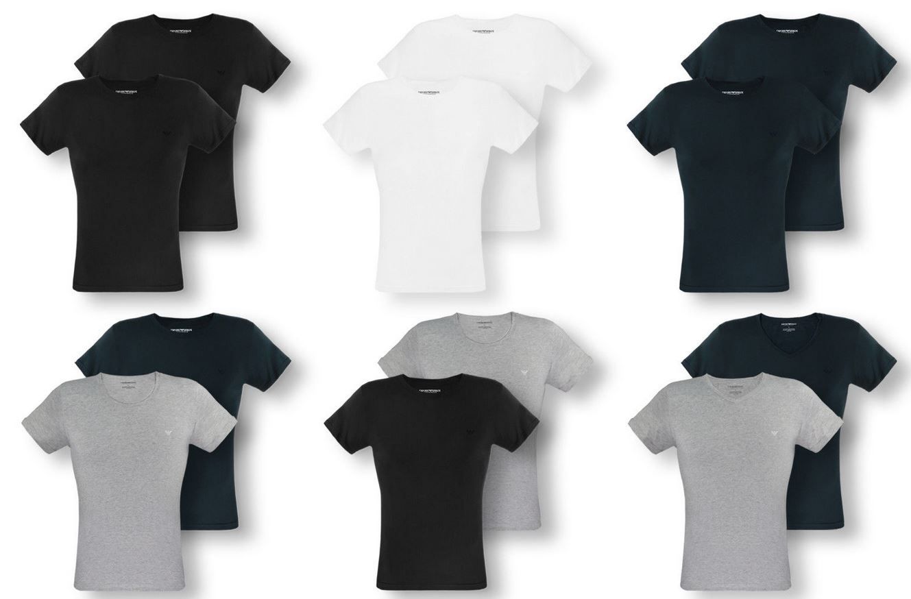 EMPORIO ARMANI   Doppelpack Herren T Shirts bis XL div. Modelle für je 34,99€