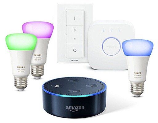 Amazon Echo Dot (2. Gen.) inkl. Philips Hue White & Colour E27 Starter Set mit Bridge für 137,94€ (statt 184€)