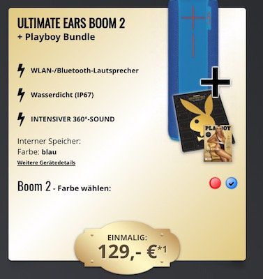 UE Boom 2 Speaker + Playboy Adventskalender + Playboy Ausgabe für 79€