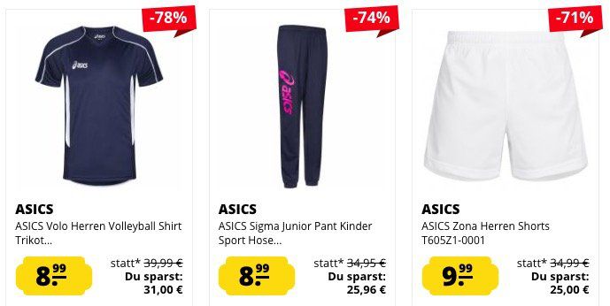 Asics Sale bei SportSpar   z.B. Asics Unisex Schweißband ab 3,99€ (statt 9€)