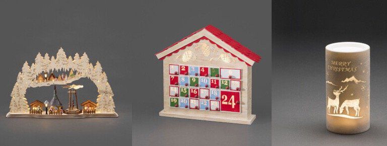 Leuchtende Weihnachtsdeko und Lichterketten bei vente privee   z.B. LED Holzadventskalender für 40,99€ (statt 65€)