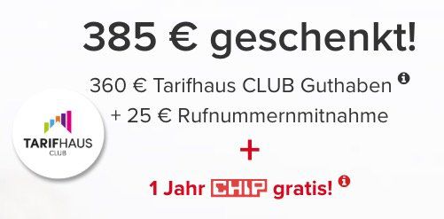 Vodafone Allnet Flat mit 10GB LTE für 35€ mtl. + bis zu 385€ Cashback + 1 Jahr CHIP Abo gratis