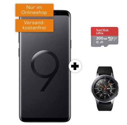 Vorbei! Samsung Galaxy S9+ inkl. Galaxy Watch 46mm + 200GB Speicherkarte für 11€ + Vodafone Flat mit 4GB für 31,99€ mtl.