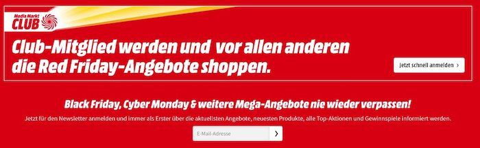 ? Media Markt Red Friday: Club Mitglieder dürfen früher sparen