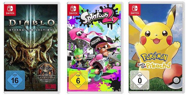 ?️ 3 Nintendo Switch Spiele für 100€ bei Amazon