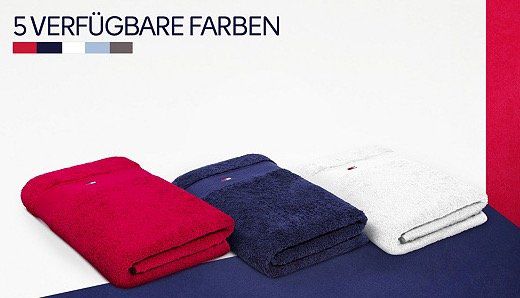 Tommy Hilfiger Bademantel und Badwäsche   z.B. Duschtuch 70x140cm für 16,99€ (statt 29€)