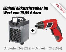 Emerio FH 117205 Craftsmen Heizlüfter mit 3.300 Watt für 135€ + gratis Einhell TC SD 3,6 Li Akkuschrauber (Wert 22€)