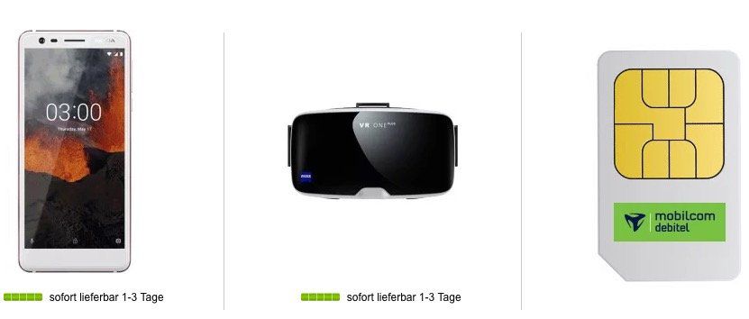 Wow! Nokia 3.1 Smartphone + Zeiss VR One Plus für 49€ + o2 Smart Surf mit 50 Min + 50 SMS + 1GB LTE für 3,99€ mtl.