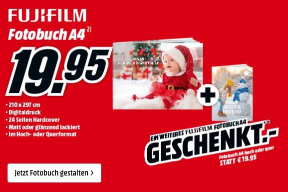 2er Pack Fujifilm Fotobuch A4 (je 24 Seiten Hardcover) für 19,95€ (statt 40€)