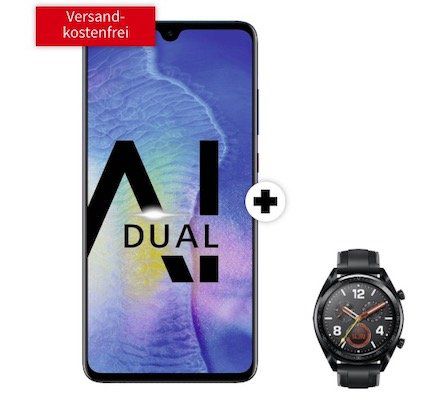 Huawei Mate 20 + Huawei Watch GT für 29€ + Telekom Allnet Flat mit 8GB für 36,99€ mtl.