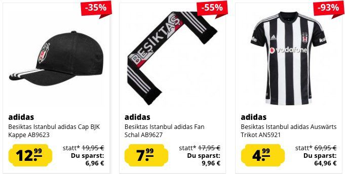 Fenerbahce & Besiktas Istanbul Fan Sale   z.B. Besiktas Auswärts Trikot für 4,99€ (statt 18€)