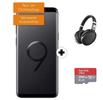 Samsung Galaxy S9 inkl. Sennheiser HD 4.50 + 200GB Speicherkarte für 29€ + Telekom Allnet Flat + 1GB Daten für 21,99€ mtl.