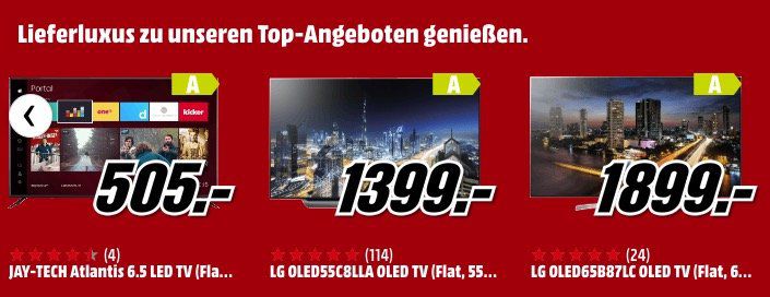 Media Markt: Bis Morgen Lieferluxus für Haushaltsgroßgeräte ab 499€ für nur 19€ (Aufstellung und Anschluss)